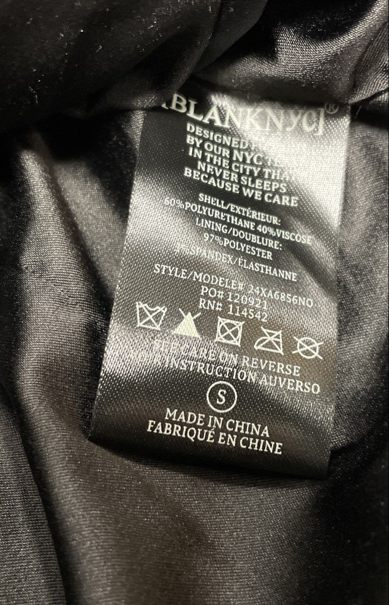 BLANKNYC Women's Black Faux Leather Cropped Moto Jacket Asymmetric Zip Sz S