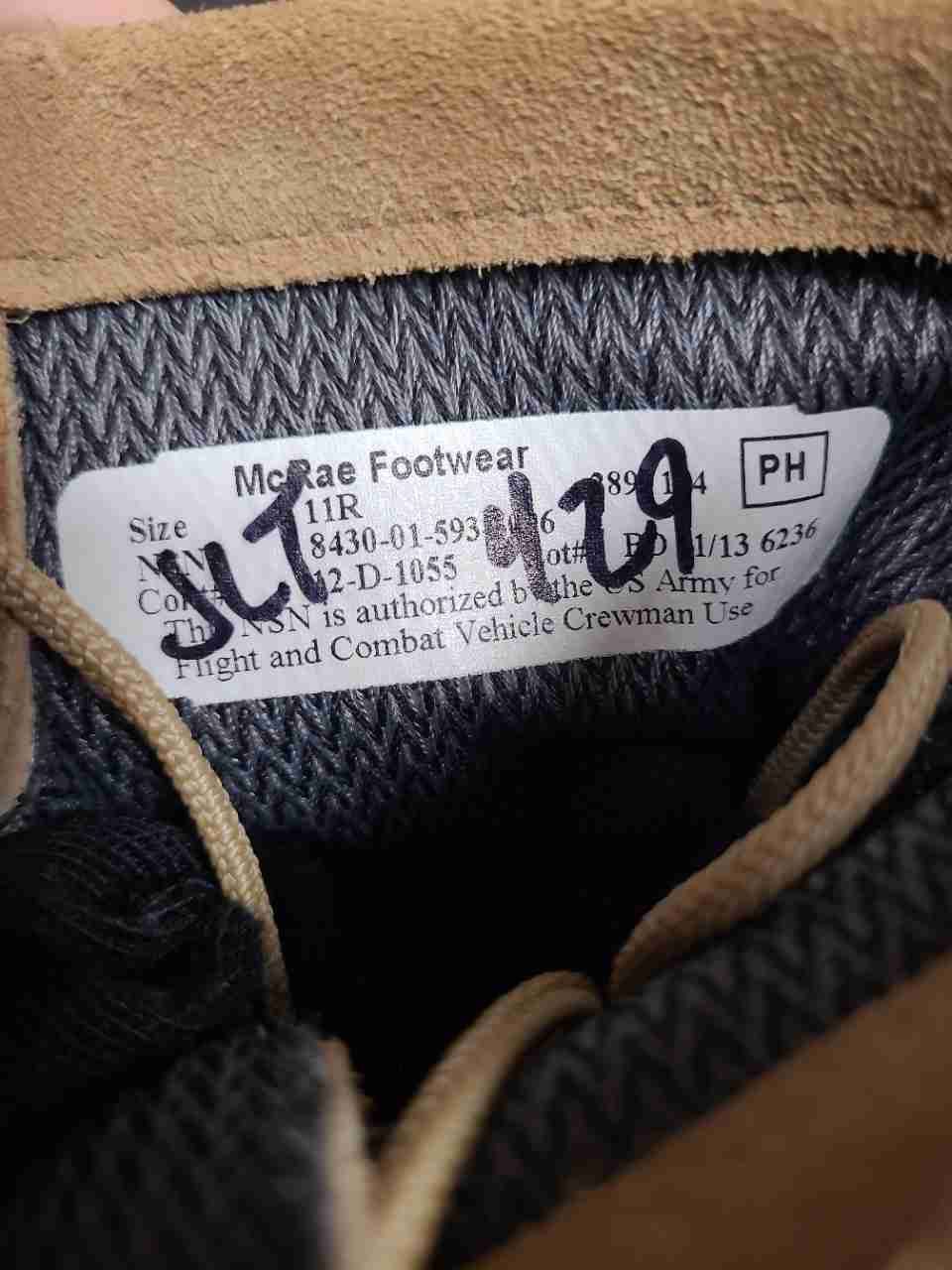 McRae Footwear US Army Flight & Combat Vehicle Crewman Boots Tan Size 11R