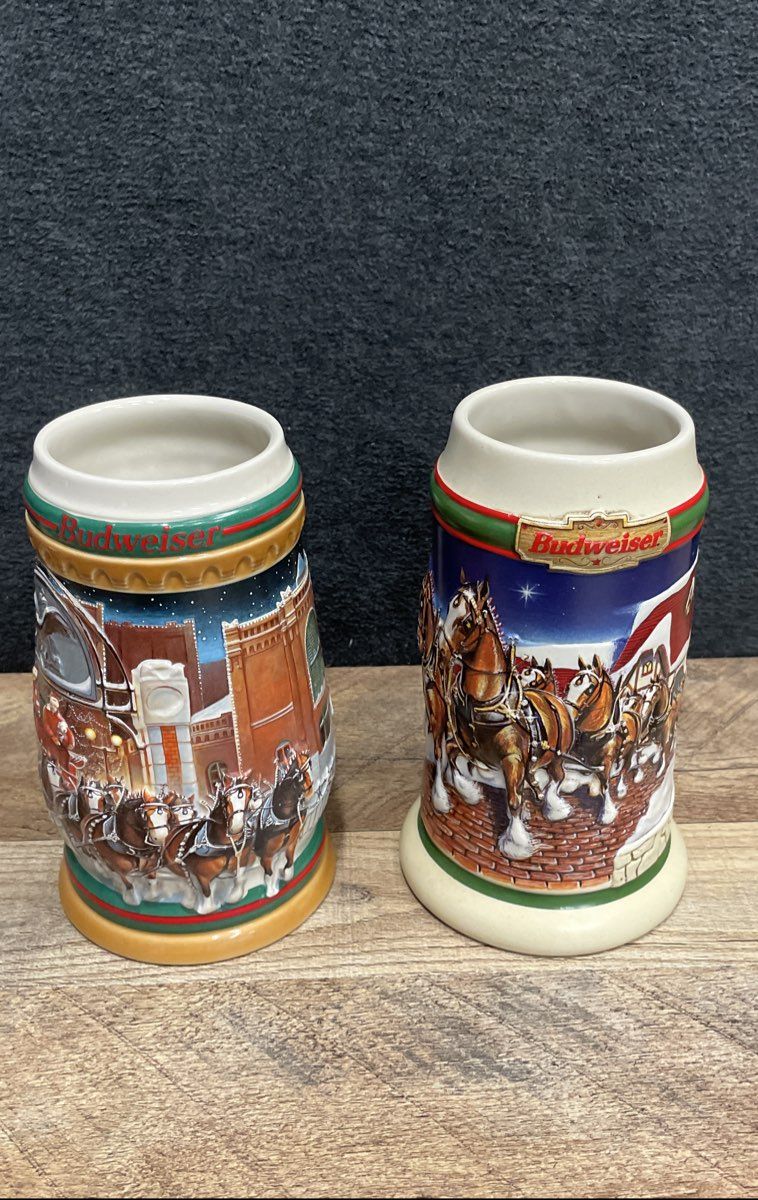 Lot Of 4 Collectible Budweiser Beer Steins