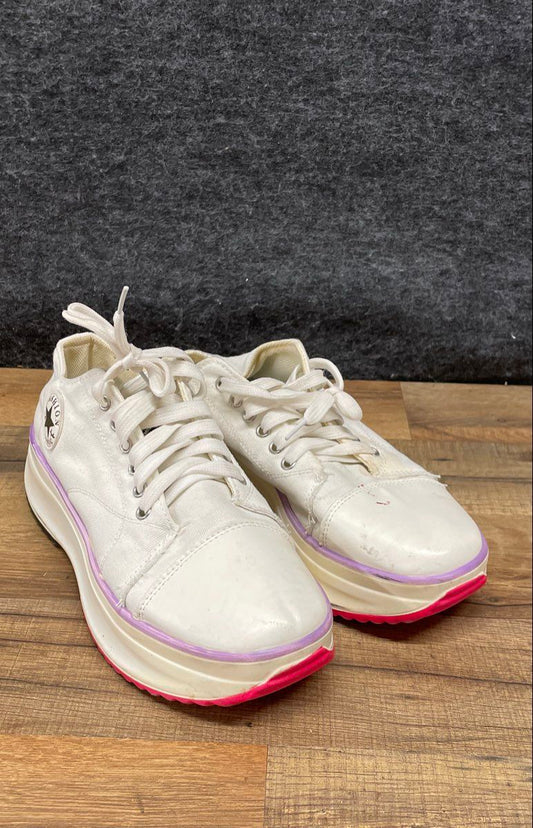 Fashion Classic Platform Canvas Sneakers White Pink Purple Women's Size 7