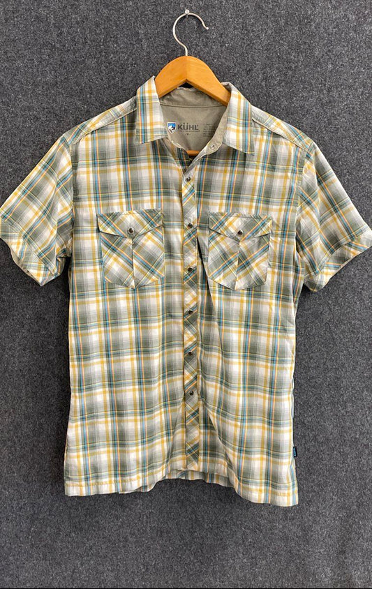 Kuhl Men's Multicolor Plaid Short Sleeve Button Up Hiking Shirt Sz M