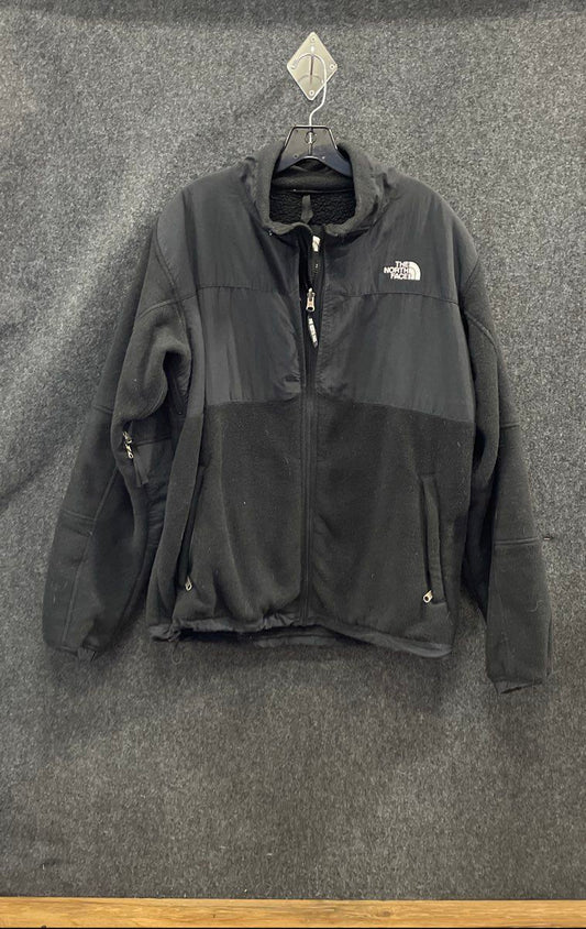 The North Face Men's Black Denali Fleece Jacket Full Zip Nylon Overlay Sz L