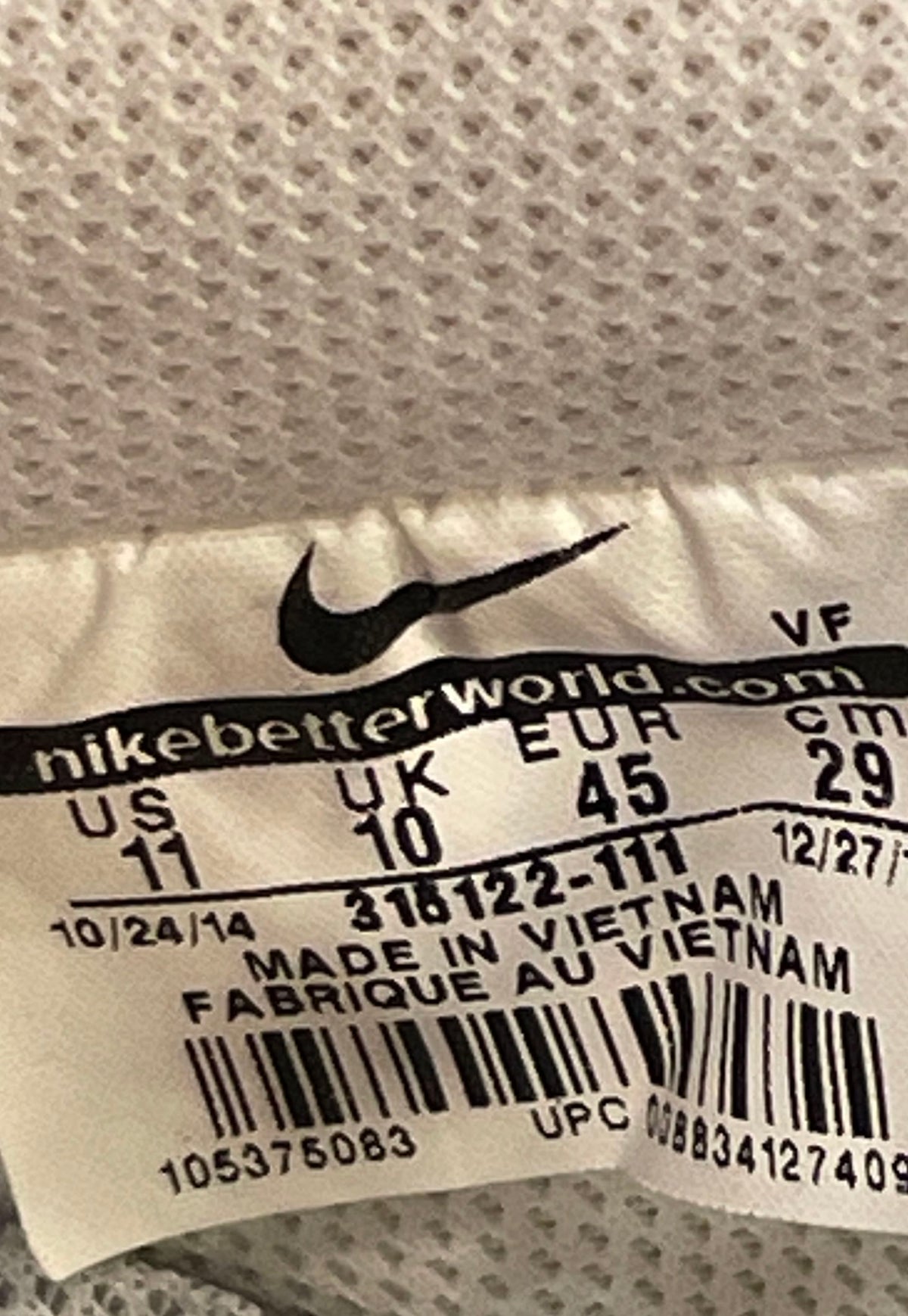 Nike Air Force 1 Low '07 Triple White Sneakers 315122-111 Size 11