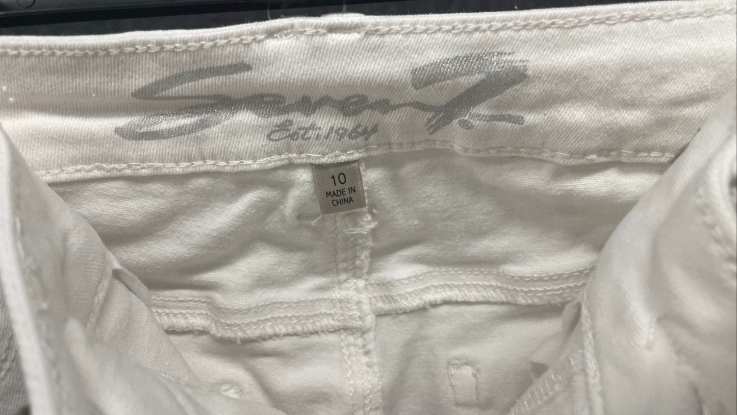 Seven7 Women's High Rise Ankle Skinny Jeans Dove White Stretch Denim Size 10