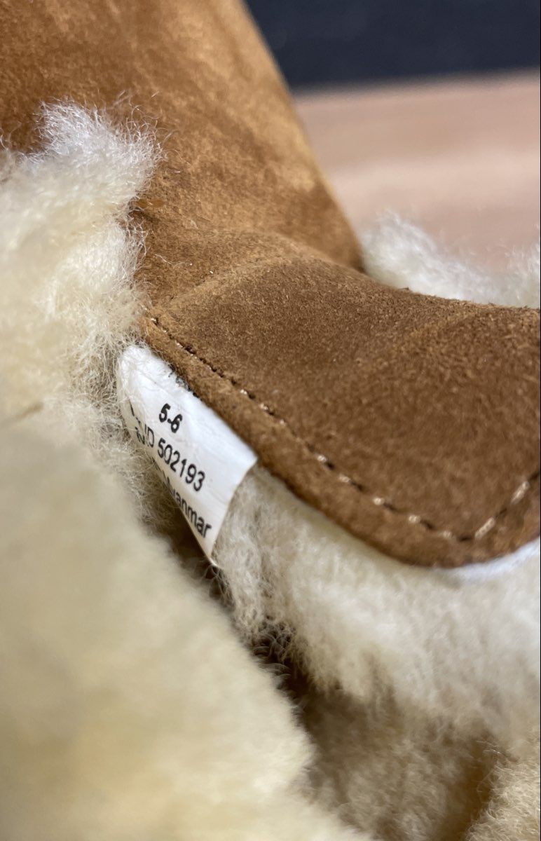 L.L.Bean Wicked Good Shearling Bootie Slippers Tan Brown Infant Toddler Size 5-6