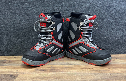 Lamar Snowboard Boots Black Grey Red Mens Size 12