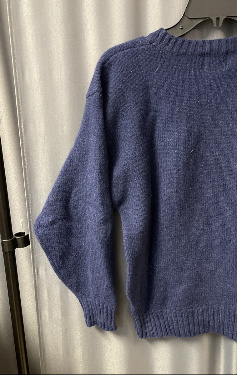 Vintage Picket & Post Blue Shetland Wool Crewneck Sweater Sz M