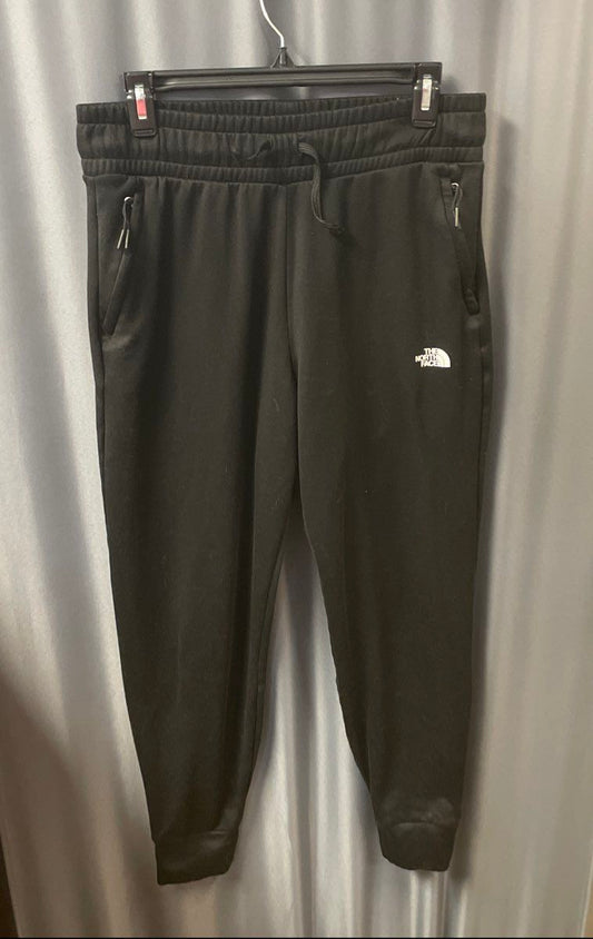 The North Face Women's Black Fleece Lined Joggers Drawstring Zip Pockets Sz M