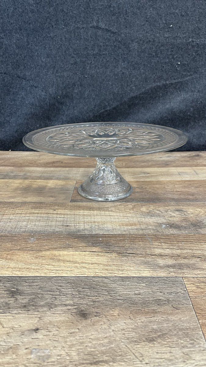 Glass "Cape Cod" Pattern Pedestal Cake Stand