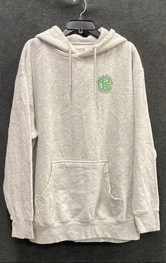 Young & Reckless Men's Growth Hoodie Gray Graphic Pullover Sweatshirt Sz XL