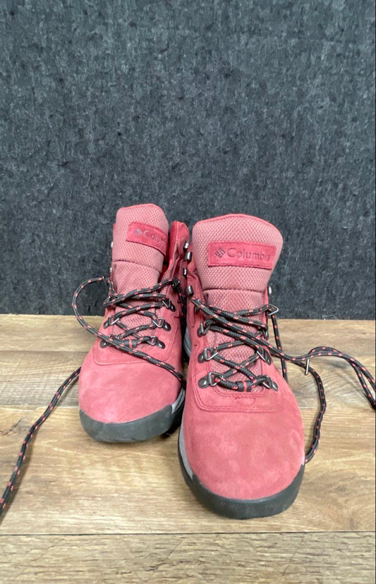 Columbia Newton Ridge Plus II Waterproof Red Hiking Boots Women's Size 9
