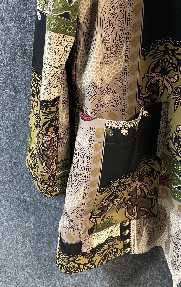Vintage 90s Dressbarn Women's Paisley Floral Patchwork Open Front Jacket Sz M