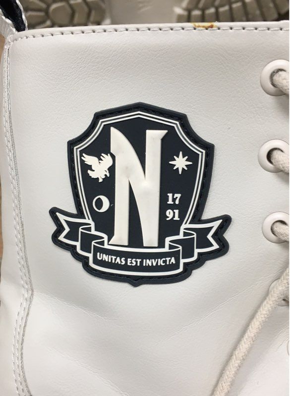 Zara Wednesday Nevermore Academy Cream Platform Combat Boots Size 36