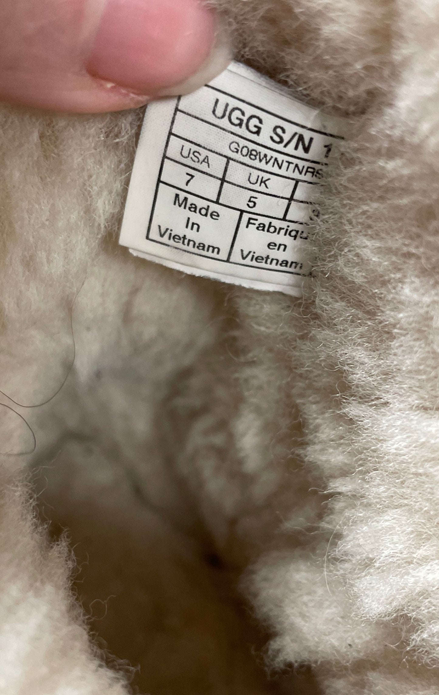 UGG Bailey Button Chestnut Suede Shearling Ankle Boots Womens Size 7