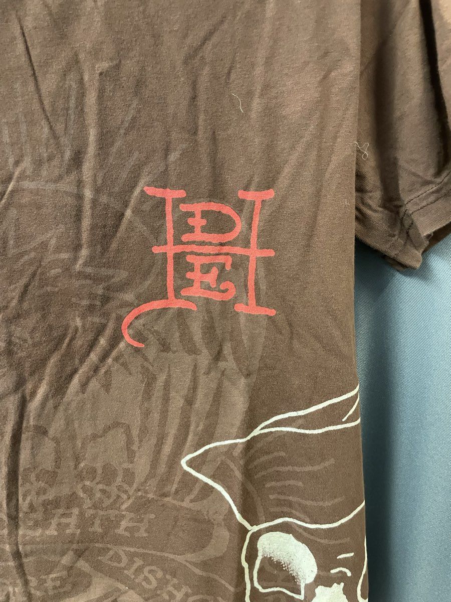 Ed Hardy Death Before Dishonor Graphic T-Shirt Christian Audigier Brown Sz M
