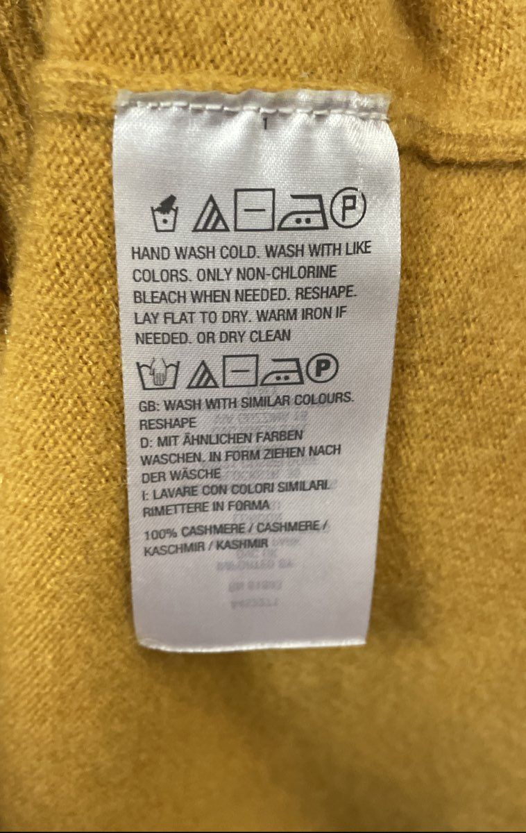 Isaac Mizrahi Live Women's Saffron Yellow 100% Cashmere Mock Neck Sweater Sz S