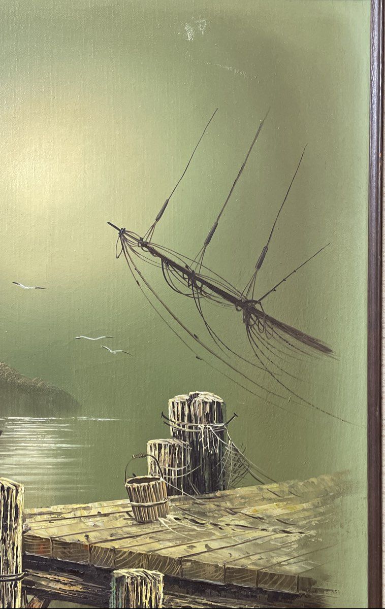 Vintage Oil Painting on Canvas by B. Duncan