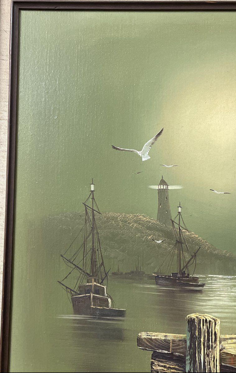 Vintage Oil Painting on Canvas by B. Duncan