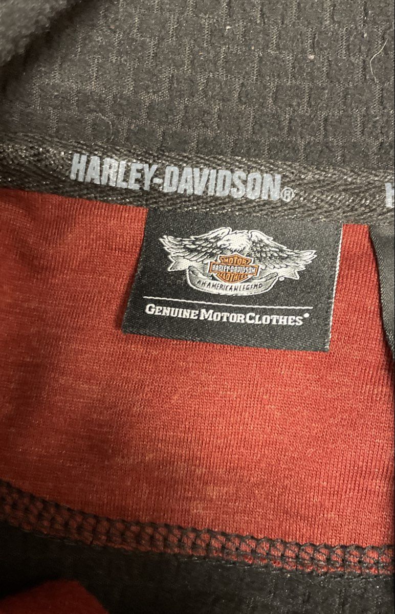 Harley-Davidson Men's Rust Wool Blend Full Zip Hooded Fleece Jacket Sz XL