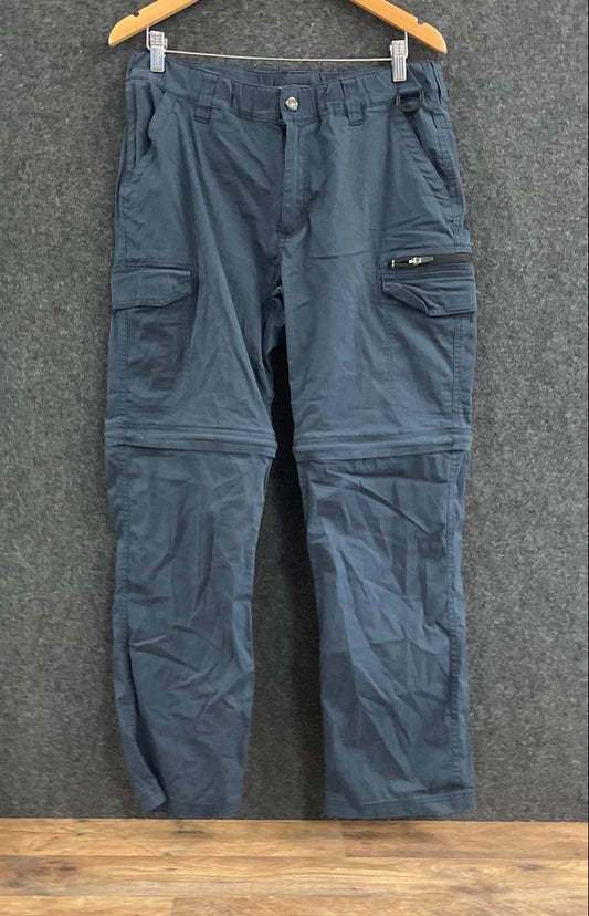BC Clothing Men's Blue Convertible Zip-Off Cargo Hiking Pants Sz M x 32