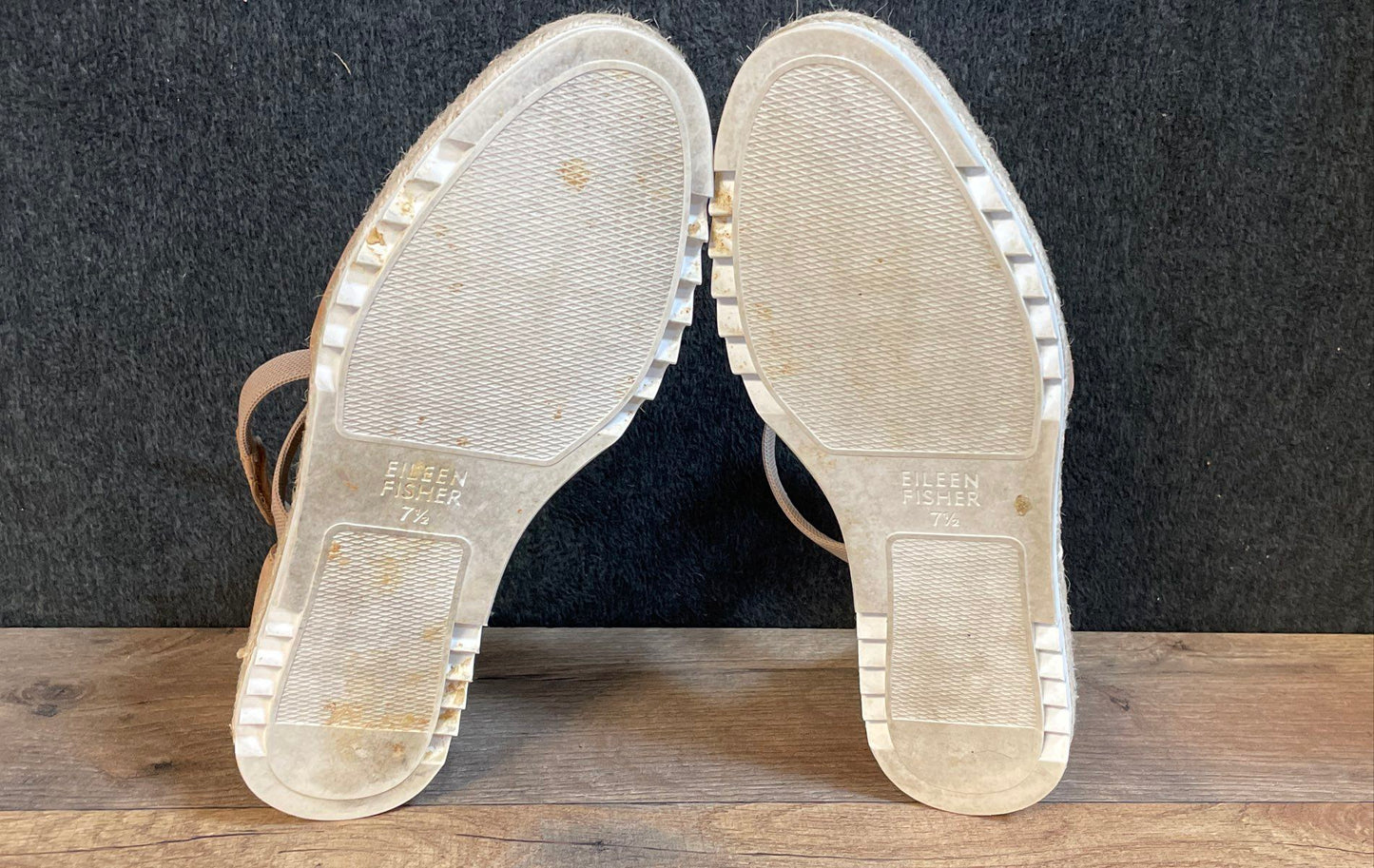 Eileen Fisher Bisa Tan Flat Espadrille Sandals Women's Size 7.5