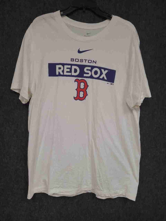 Nike Men's Boston Red Sox MLB Graphic T-shirt White Short Sleeve Sz XL