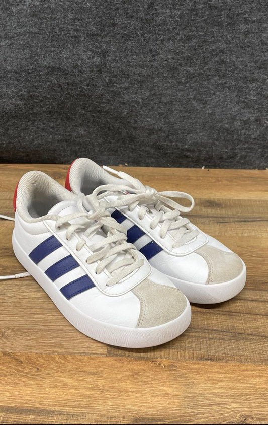 Adidas VL Court 3.0 Low Sneakers White Dark Blue Youth Size 2