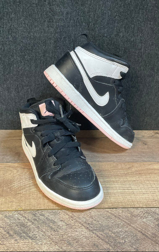 Nike Air Jordan 1 Mid Black Arctic Punch White Toddler Sneakers Size 13C