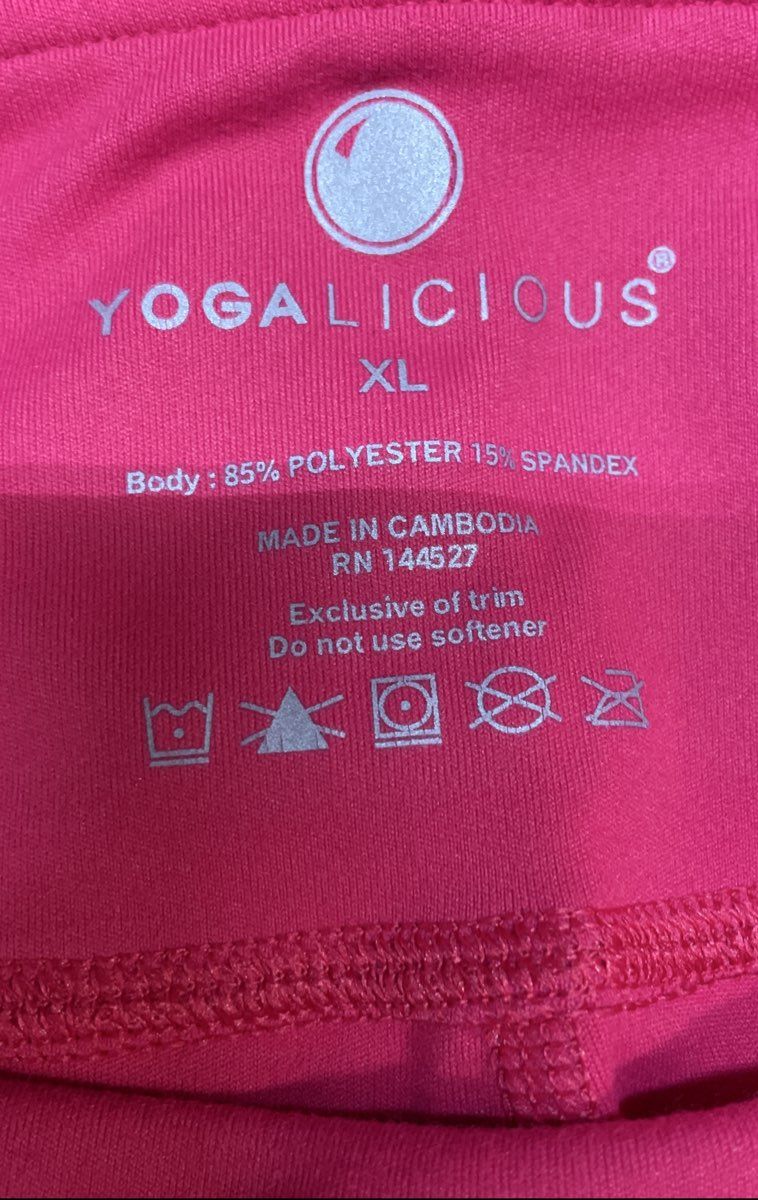 Yogalicious Women's Raspberry Jam Pink High Waist Capri Leggings Size XL NWT