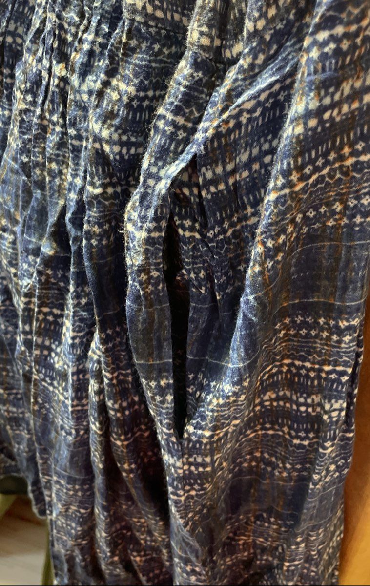 Peruvian Connection Women's Blue Geometric Patterned Short Sleeve Dress Sz M