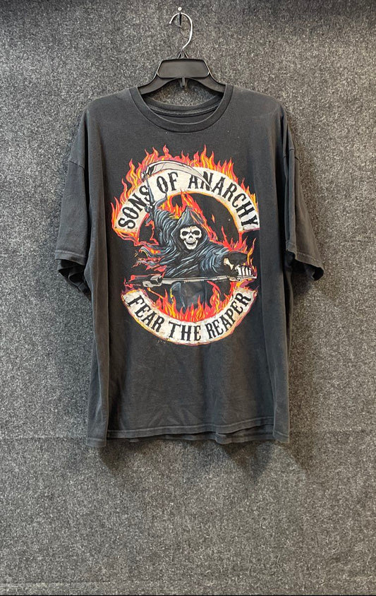 Sons of Anarchy Fear The Reaper Graphic T-Shirt Charcoal Sz 2XL