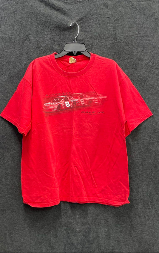 Vintage Y2K Chase Authentics NASCAR Dale Jr #8 Budweiser T-Shirt Red Mens XL