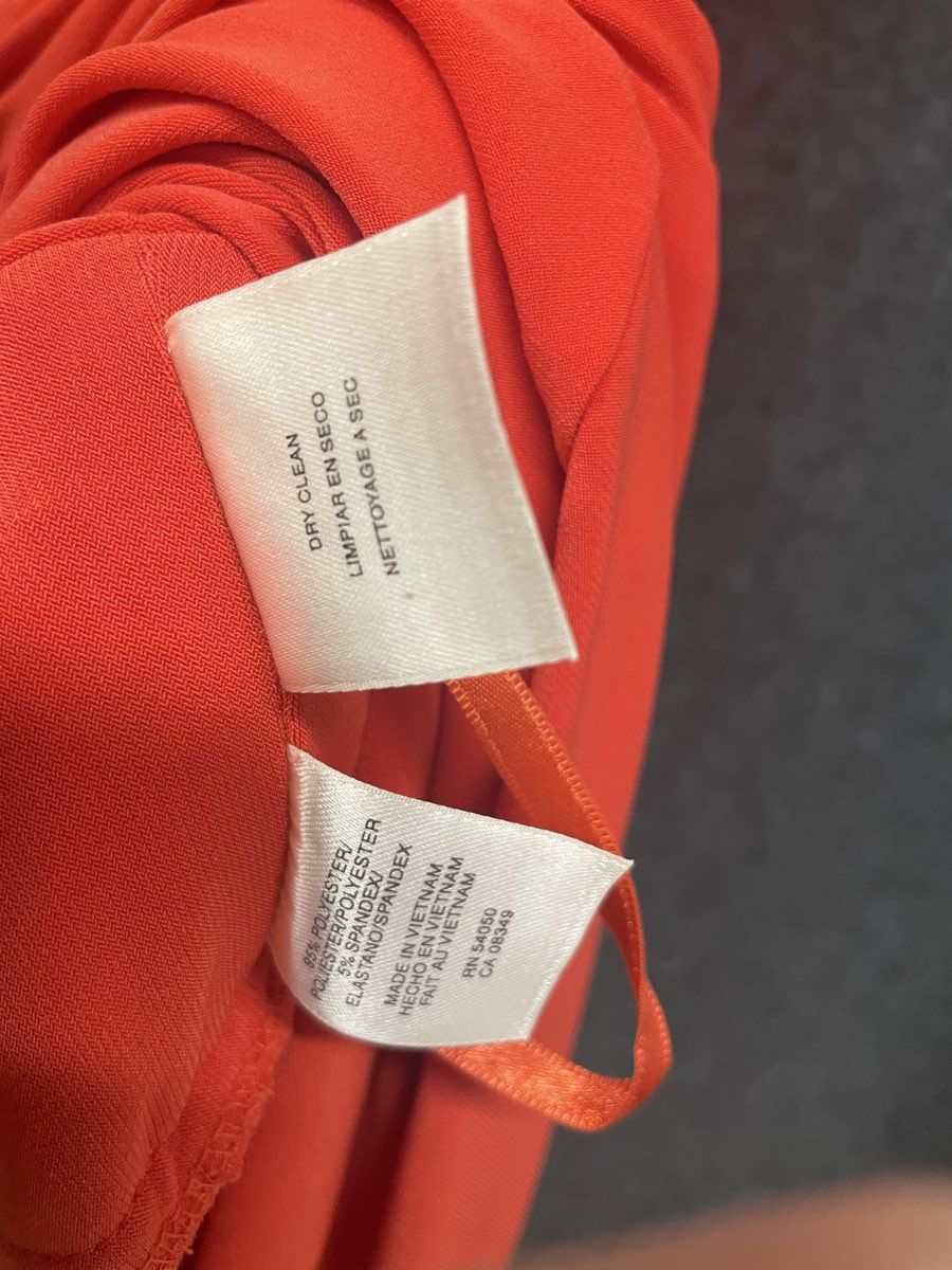 Jones New York Women's Dress Kumquat Orange Red Ruched Ruffle Front NWT Size 8