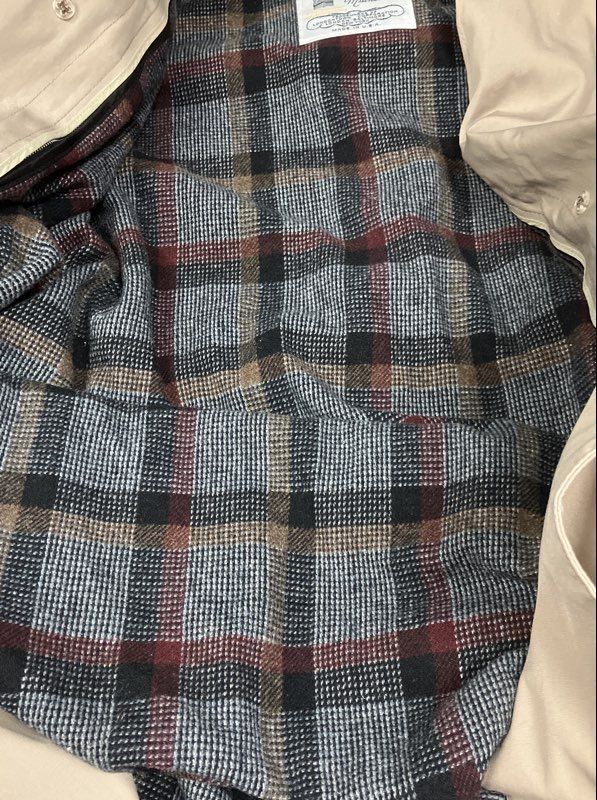 Vintage 80s London Fog Women's Tan Trench Coat Maincoats Plaid Lined Sz 6 Reg
