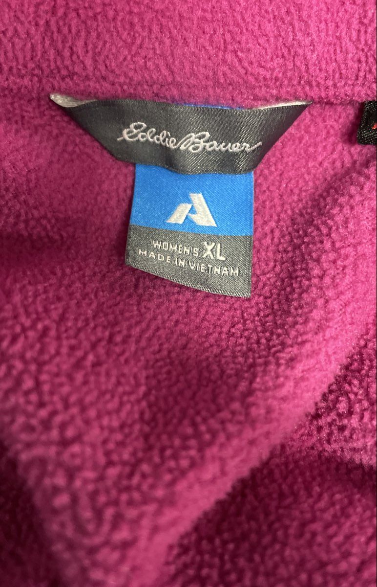 Eddie Bauer First Ascent Women's Magenta Mock Neck 1/4 Zip Fleece Pullover XL