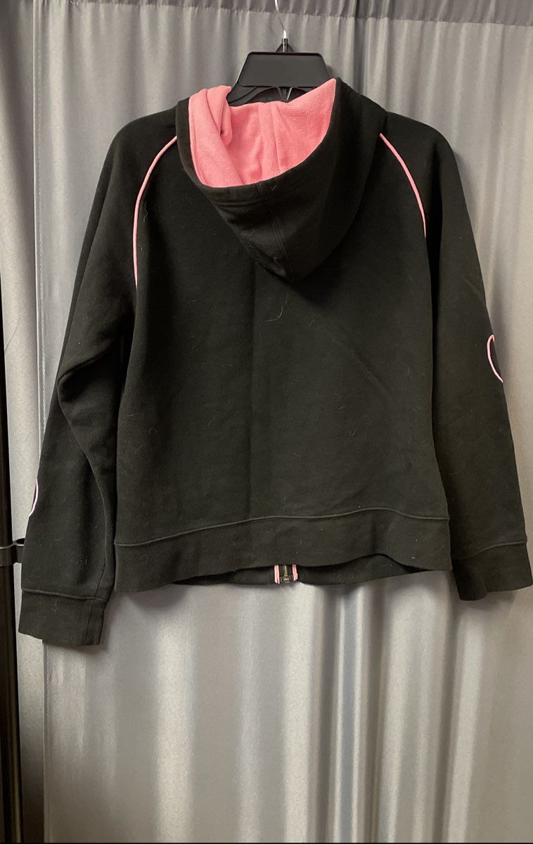 Vintage Harley-Davidson Embroidered Zip Up Hoodie Black Pink Sz L