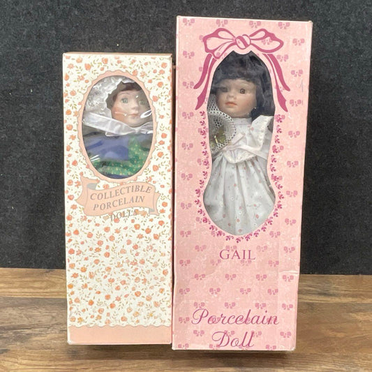 Lot of 2 Vintage Porcelain Dolls Gail & J.C. Penney New in Original Box