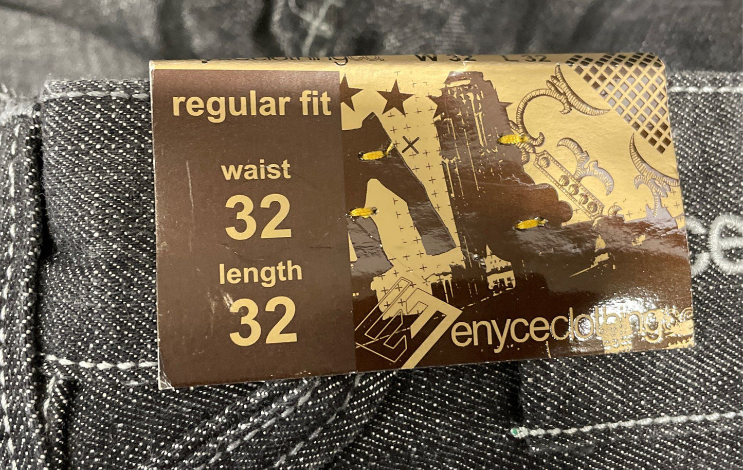 Enyce Men's Grey Regular Fit Blasted Jeans Contrast Stitching Sz 32x32 NWT