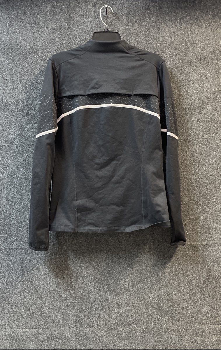 Fabletics Women's Black Full Zip Track Running Jacket Reflective Trim Sz XL