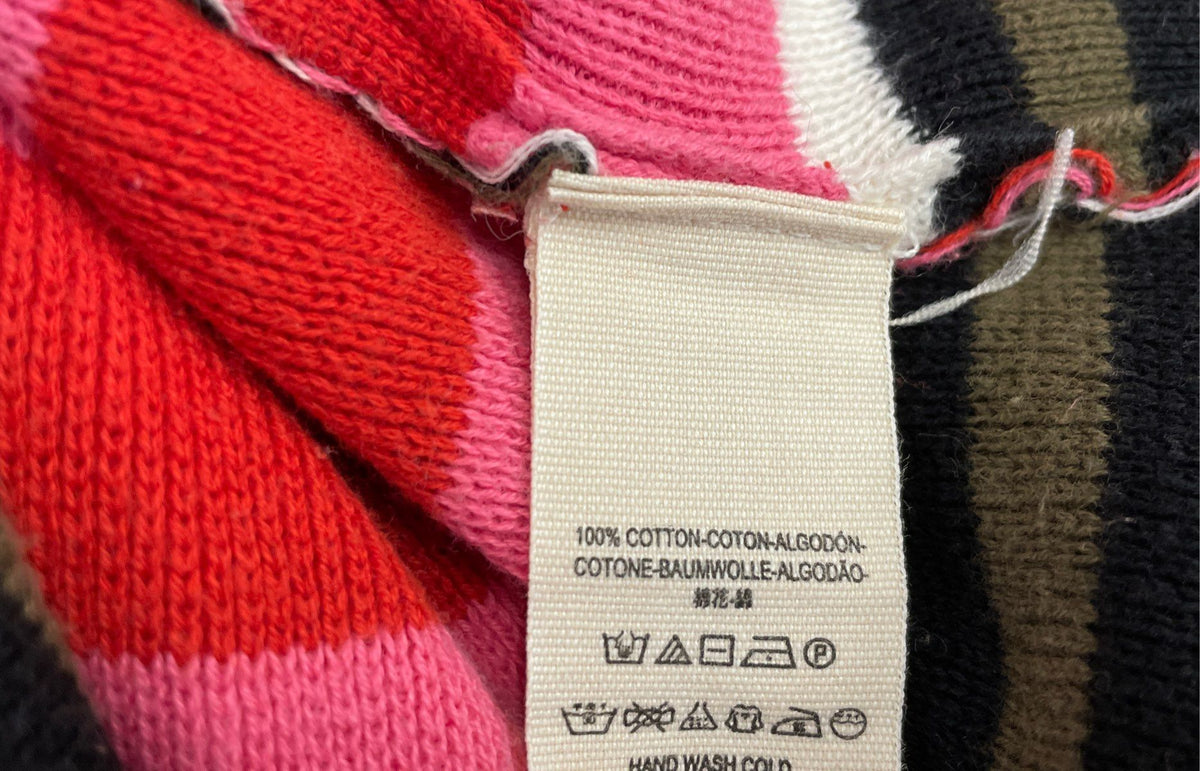 Free People Women's Multicolor Striped Mock Neck Cotton Knit Sweater Tunic Sz S