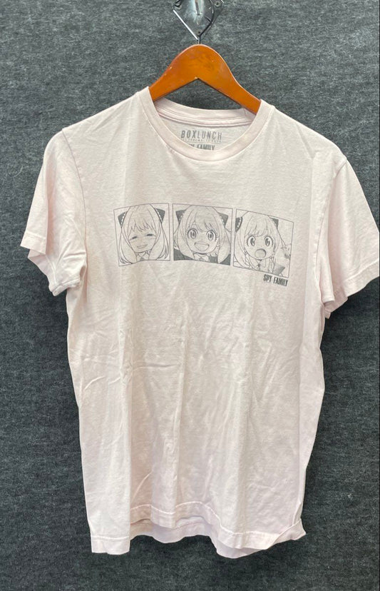 BoxLunch Men's Spy x Family Anya Forger Panels Pink Anime T-Shirt Sz L