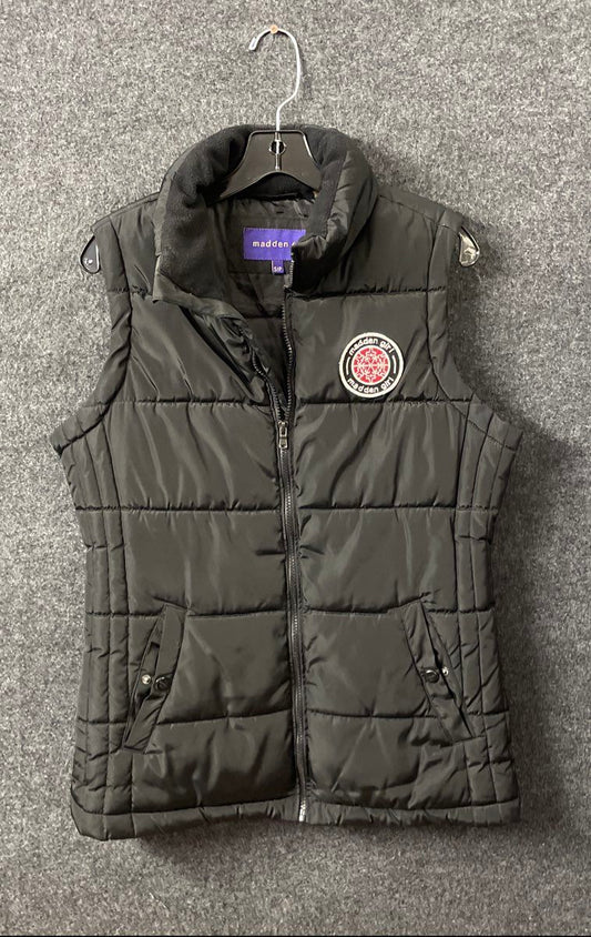 Madden Girl Women's Puffer Vest Black Full Zip Quilted Mock Neck Size S