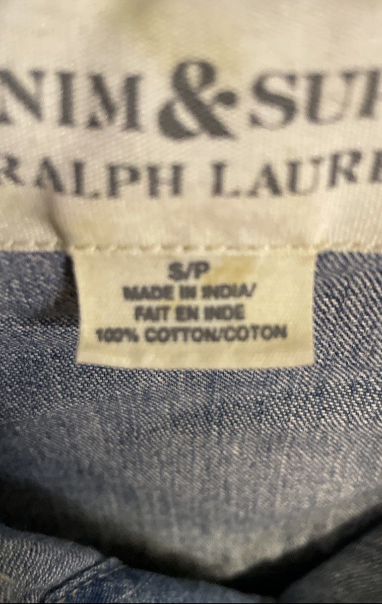 Denim & Supply Ralph Lauren Men's Light Wash Blue Denim Western Snap Shirt Sz S