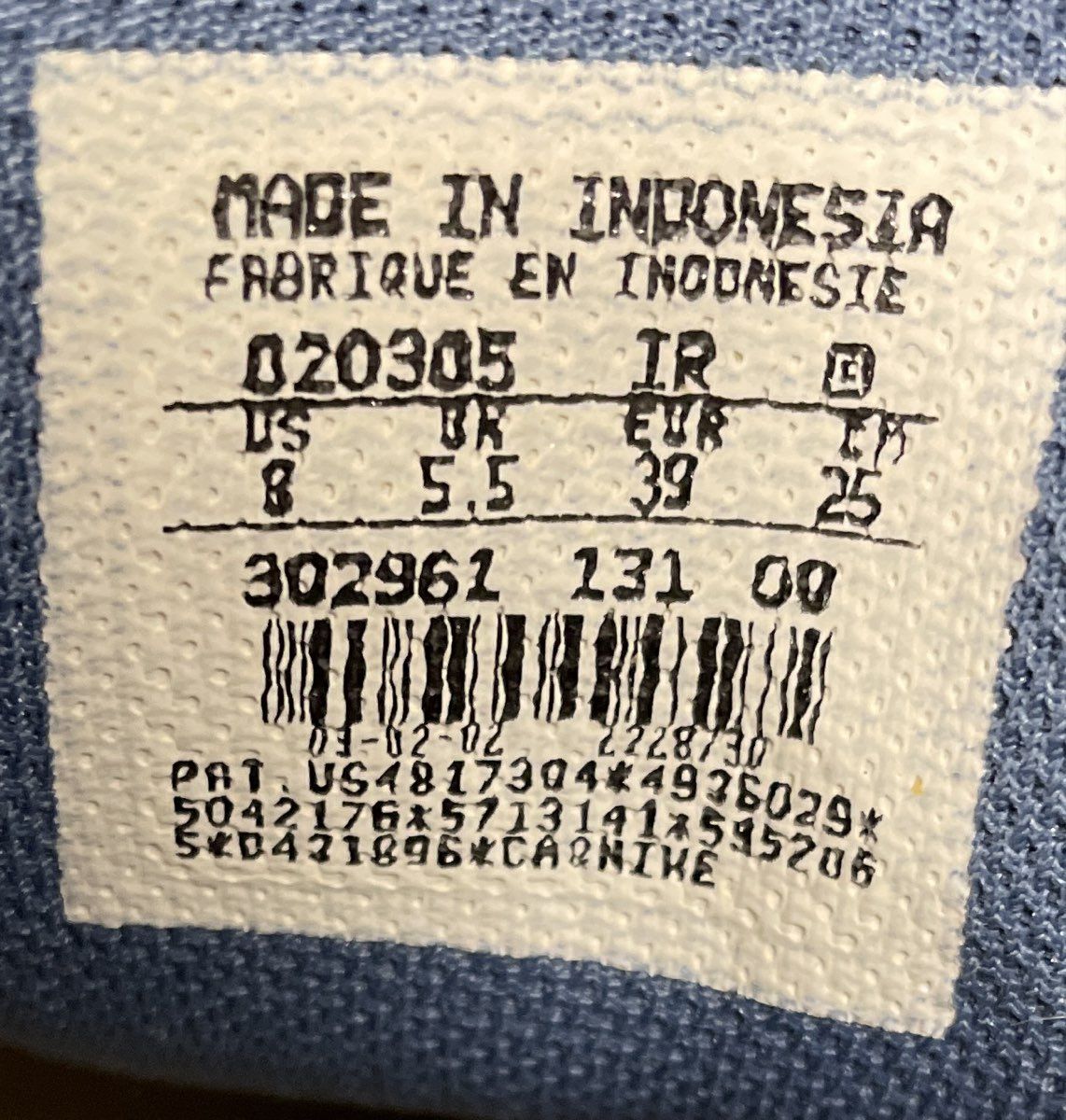 Vintage 2002 Nike Air Max Swift RN6 White Blue Running Shoes Women's Size 8