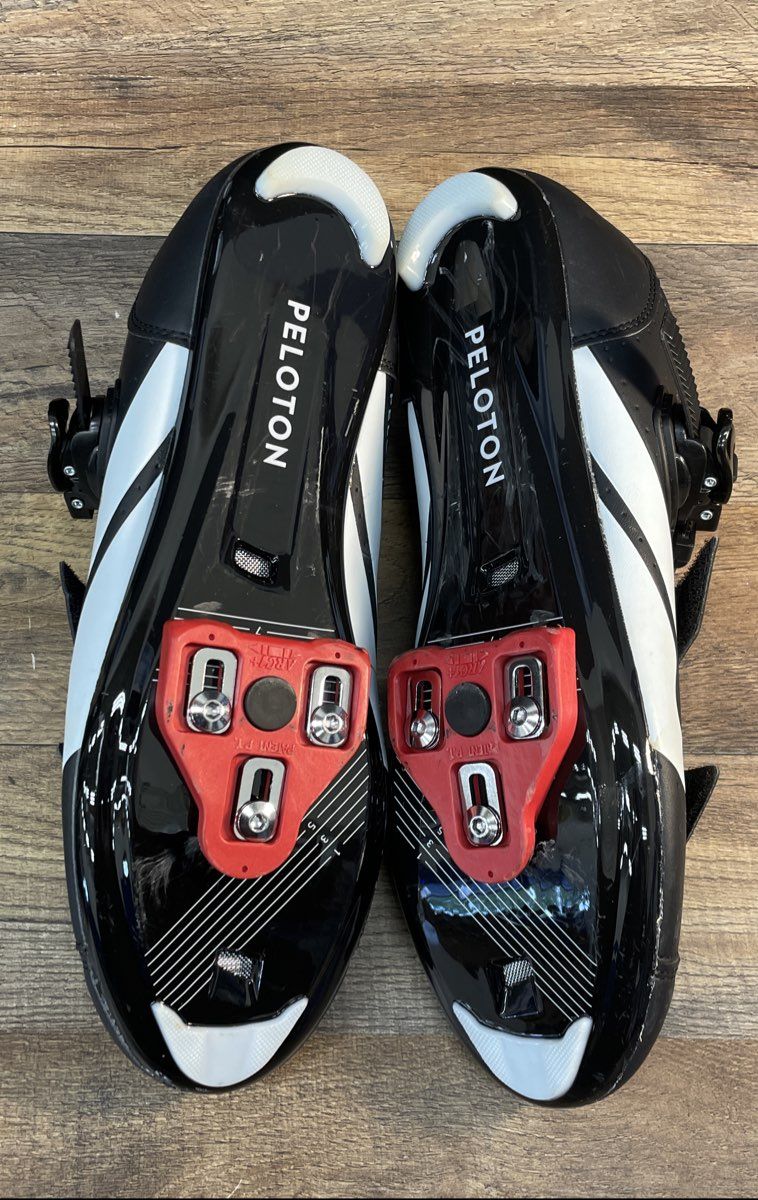 Peloton Indoor Cycling Shoes Black Red White With Delta Cleats Size 7