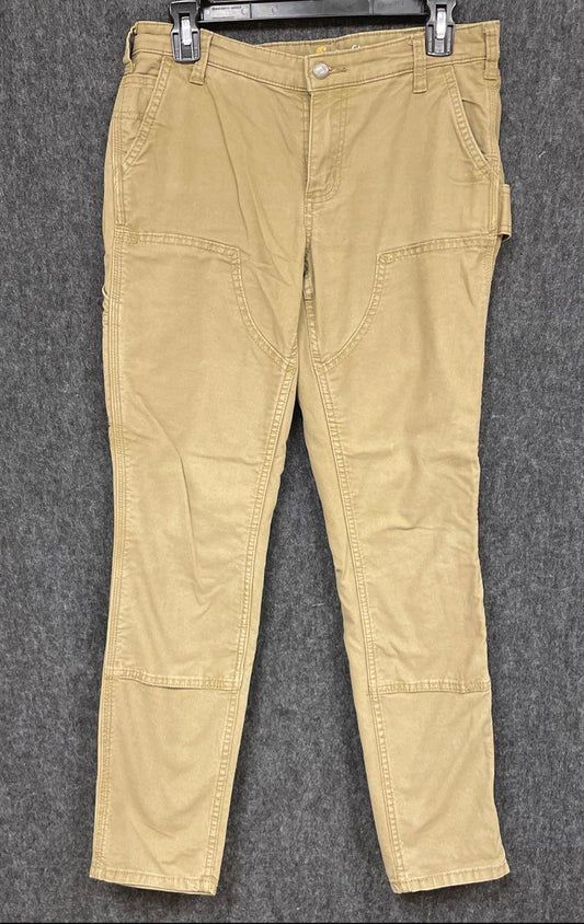 Carhartt Crawford Women's Slim Fit Double Front Work Pants Tan Sz 6