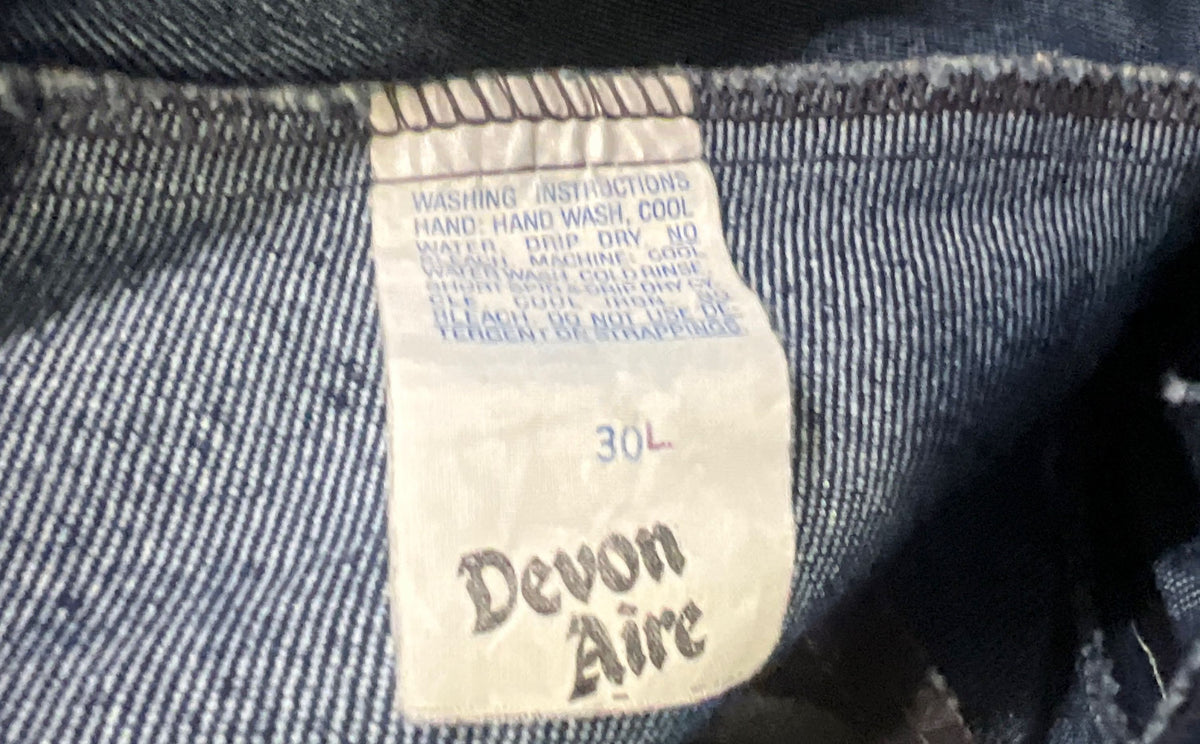 Vintage 90s Devon Aire Women's Zigzag Denim Riding Breeches Equestrian Pants 30L