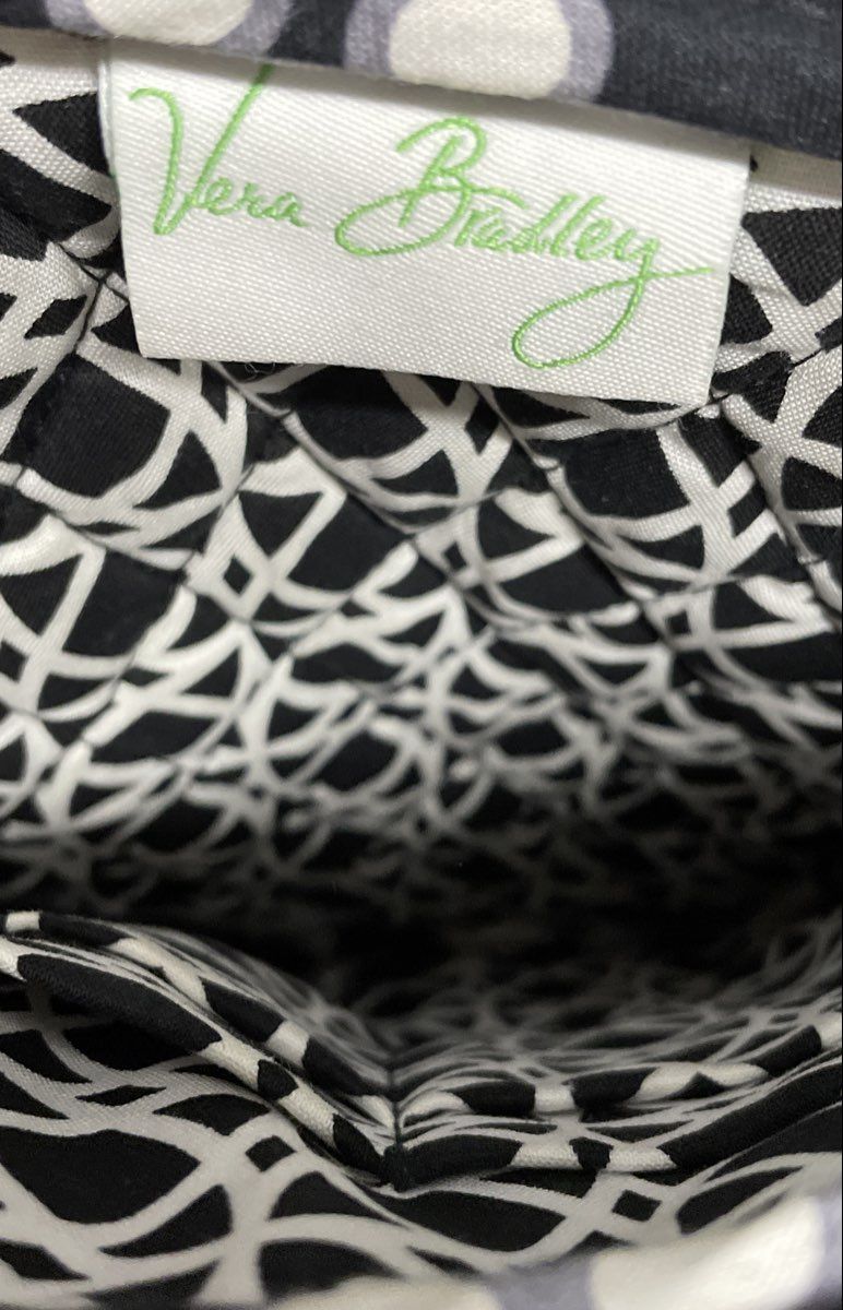 Vera Bradley Night and Day Black White Quilted Cotton Crossbody Hipster Bag