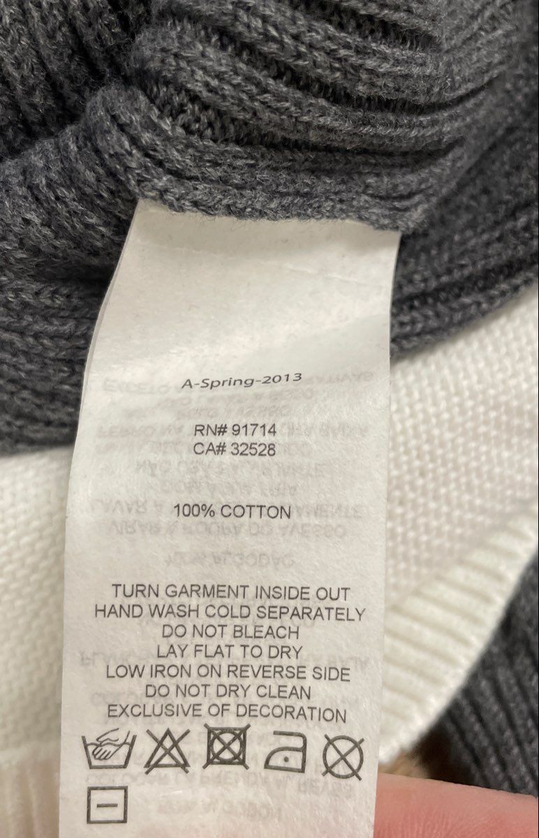 Armani Exchange Men's Full Zip Cardigan Sweater Gray White Colorblock Sz M