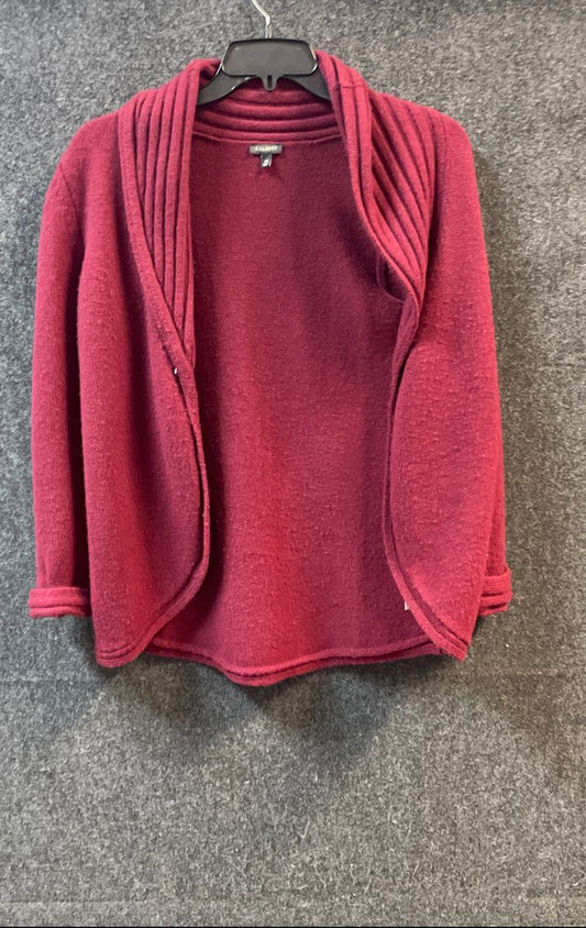 Talbots Women's Burgundy Merino Wool Cashmere Blend Open Front Cardigan Sz XS